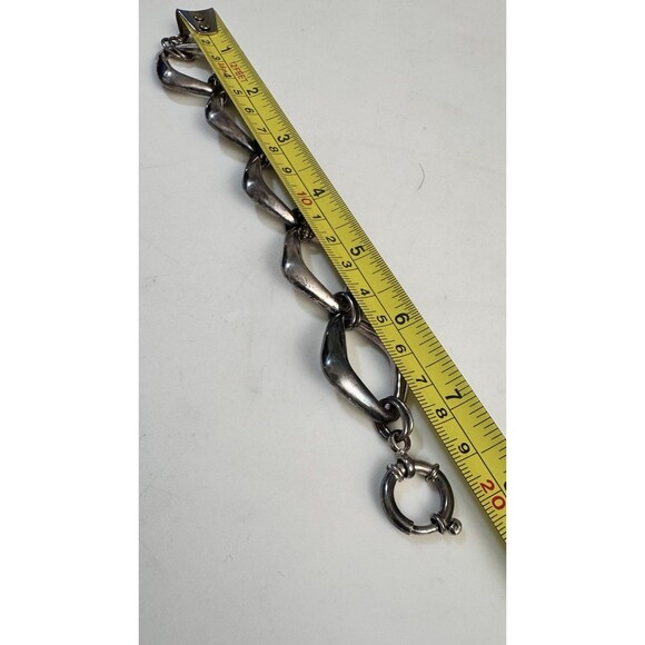 Vintage Turkey DGS Sterling Silver 925 Oval Link Chunky Bracelet 8" - Picture 4 of 5